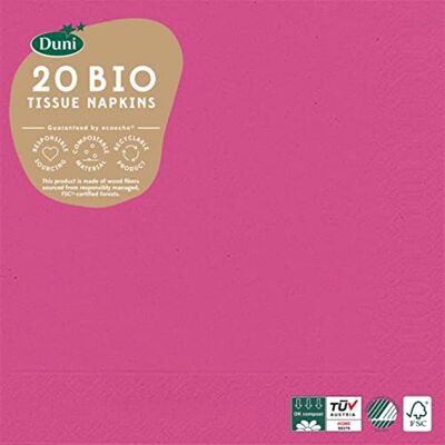 Duni Servietten 3lagig Tissue Uni fuchsia, 33 x 33 cm, 20 Stück Duni Servietten 3lagig Tissue Uni fuchsia, 33 x 33 cm, 20 Stück