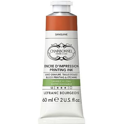 Lefranc Bourgeois 301500 Charbonnel, wasserabwaschbare Kupferdruckfarbe mit ausgezeichnete Lichtechtheit, Vegan, 100% Lösemittelfrei 60ml Tube Sanguine Lefranc Bourgeois 301500 Charbonnel, wasserabwaschbare Kupferdruckfarbe mit ausgezeichnete Lichtechtheit, Vegan, 100% Lösemittelfrei 60ml Tube Sanguine