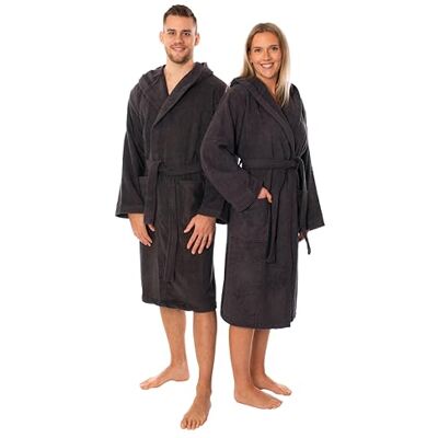 Lavea ® Mexico Bademantel Damen und Herren 100% Baumwolle, weicher Frottee Morgenmantel Damen mit Kapuze, saugstark, hautfreundlich und pflegeleicht – Ideal für Sauna Lavea ® Mexico Bademantel Damen und Herren 100% Baumwolle, weicher Frottee Morgenmantel Damen mit Kapuze, saugstark, hautfreundlich und pflegeleicht – Ideal für Sauna