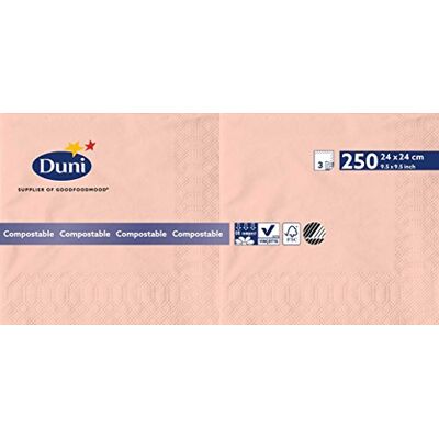 Duni Zelltuch-Servietten 3 lagig 1/4 Falz 24 x 24 cm Mellow Rose, 250 Stück Duni Zelltuch-Servietten 3 lagig 1/4 Falz 24 x 24 cm Mellow Rose, 250 Stück