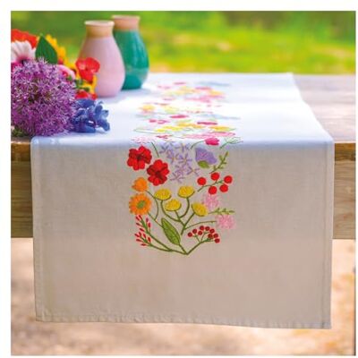 Vervaco Stickpackung Tischläufer Sticken Set Erwachsene Vorgedruckt BLUMENSYMPHONIE Stickläufer zum Selbersticken Vorgezeichnet Decke Sticken Stickpackung Plattstich 35 x 95 cm Kreatives Geschenk Vervaco Stickpackung Tischläufer Sticken Set Erwachsene Vorgedruckt BLUMENSYMPHONIE Stickläufer zum Selbersticken Vorgezeichnet Decke Sticken Stickpackung Plattstich 35 x 95 cm Kreatives Geschenk