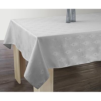 Le linge de Jules Tischdecke, schmutzabweisend, Damast, 150 x 300 cm, Perlgrau Le linge de Jules Tischdecke, schmutzabweisend, Damast, 150 x 300 cm, Perlgrau