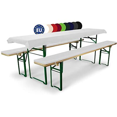Beautissu 3tlg Bierzeltgarnitur Auflage Set gepolstert für Biertisch 50cm Weiß für & Partyzeltgarnitur Bierbankauflagen Tischdecke & Sitzpolster Festzeltgarnitur Gepolsterte Waschbare Comfort XS Beautissu 3tlg Bierzeltgarnitur Auflage Set gepolstert für Biertisch 50cm Weiß für & Partyzeltgarnitur Bierbankauflagen Tischdecke & Sitzpolster Festzeltgarnitur Gepolsterte Waschbare Comfort XS
