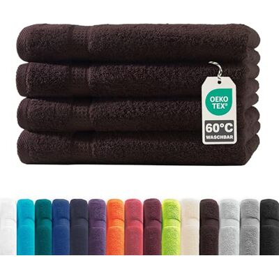 Müskaan ® 4er Handtuch Set Braun, 100% Baumwolle, 50x100cm, 500g/m² – Öko-Tex, Frottee Handtücher Set Baumwolle, Handtucherset 50x100cm, Handtuchset Braun für Bad, 60°C waschbar, Frotteetücher Müskaan ® 4er Handtuch Set Braun, 100% Baumwolle, 50x100cm, 500g/m² – Öko-Tex, Frottee Handtücher Set Baumwolle, Handtucherset 50x100cm, Handtuchset Braun für Bad, 60°C waschbar, Frotteetücher