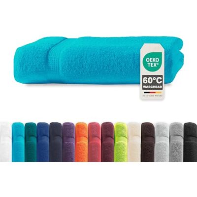 Müskaan ® Handtuch Türkis, 100% Baumwolle, 100x150cm, 500g/m² – Öko-Tex, Frottee Badehandtuch Baumwolle, Duschtuch 100x150cm, Großes Handtuch Blau für Bad, 60°C waschbar, Frotteetücher Müskaan ® Handtuch Türkis, 100% Baumwolle, 100x150cm, 500g/m² – Öko-Tex, Frottee Badehandtuch Baumwolle, Duschtuch 100x150cm, Großes Handtuch Blau für Bad, 60°C waschbar, Frotteetücher