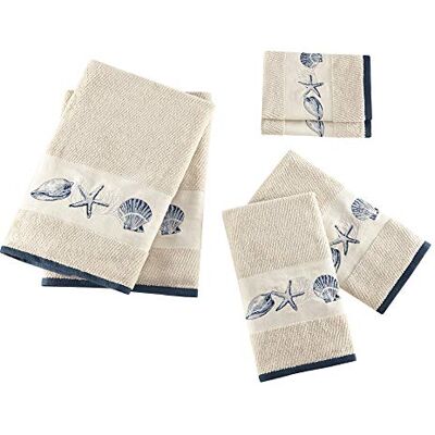 Madison Park Bayside Badezimmerhandtuch-Set, Baumwolle, sehr saugfähig, 6-teilig, inkl. 2 Badetücher, 2 Handtücher und 2 Waschtücher, Meeresblau Madison Park Bayside Badezimmerhandtuch-Set, Baumwolle, sehr saugfähig, 6-teilig, inkl. 2 Badetücher, 2 Handtücher und 2 Waschtücher, Meeresblau