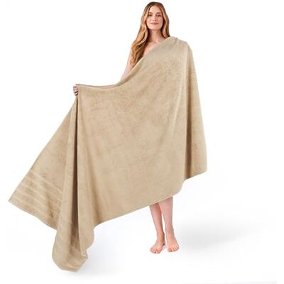American Soft Linen Großes Jumbo-Badetuch aus 100% türkischer echter Baumwolle, 35 x 70 cm, Premium-& Luxus-Handtücher für Badezimmer, maximale Weichheit & saugfähiges Badelaken, Sandtaupe American Soft Linen Großes Jumbo-Badetuch aus 100% türkischer echter Baumwolle, 35 x 70 cm, Premium-& Luxus-Handtücher für Badezimmer, maximale Weichheit & saugfähiges Badelaken, Sandtaupe