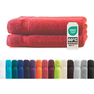 Müskaan ® 2er Handtuch Set Rot, 100% Baumwolle, 70x140cm, 500g/m² – Öko-Tex, Frottee Handtücher Set Baumwolle, Duschtücher 70x140cm, Handtuchset Rot für Bad, 60°C waschbar, Frotteetücher Müskaan ® 2er Handtuch Set Rot, 100% Baumwolle, 70x140cm, 500g/m² – Öko-Tex, Frottee Handtücher Set Baumwolle, Duschtücher 70x140cm, Handtuchset Rot für Bad, 60°C waschbar, Frotteetücher