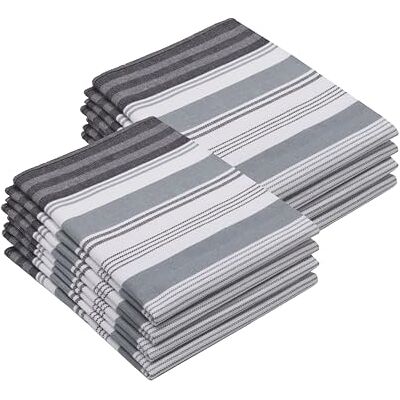 ZOLLNER 8er Set Geschirrtücher, ca. 50x70 cm, Baumwolle, grau gestreift ZOLLNER 8er Set Geschirrtücher, ca. 50x70 cm, Baumwolle, grau gestreift