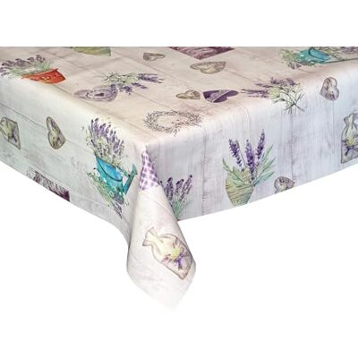 Euromat Wachstuch Tischdecke abwaschbar Gartentischdecke, Viele Größen und Designs, wasserabweisend (Lavendel und Bretter, 240x140 cm) Euromat Wachstuch Tischdecke abwaschbar Gartentischdecke, Viele Größen und Designs, wasserabweisend (Lavendel und Bretter, 240x140 cm)