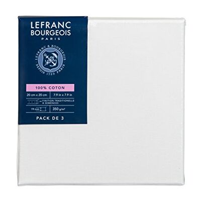 Lefranc Bourgeois 111255 Keilrahmen, Baumwolle, 20 x 20 cm, 3 Stück Lefranc Bourgeois 111255 Keilrahmen, Baumwolle, 20 x 20 cm, 3 Stück