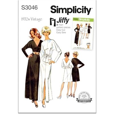 Simplicity Damen 1970er Vintage Strickkleid mit Schärpe Schnittmuster - Kleid Simplicity Damen 1970er Vintage Strickkleid mit Schärpe Schnittmuster - Kleid