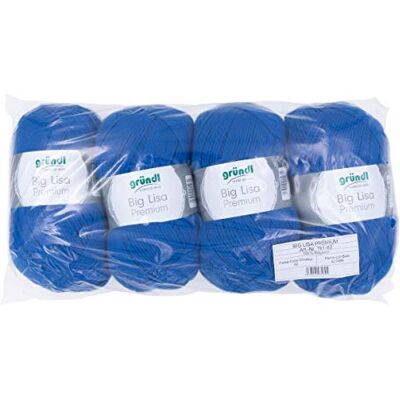 Gründl Big Lisa Premium Häkelgarn 4 Knäuel á 250 g, Royalblau Gründl Big Lisa Premium Häkelgarn 4 Knäuel á 250 g, Royalblau