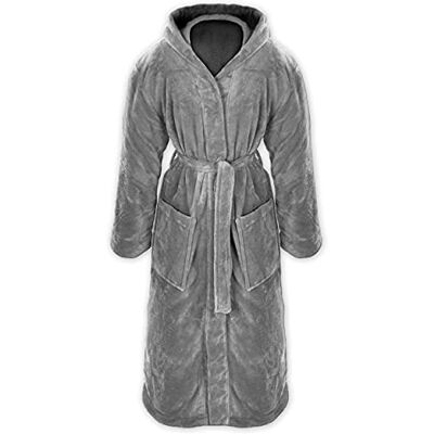 Gräfenstayn ® Damen & Herren Kuschelfleece Bademantel mit Kapuze Größe S-XXXL mit Öko-Tex Standard 100 Flanell Fleece Gräfenstayn ® Damen & Herren Kuschelfleece Bademantel mit Kapuze Größe S-XXXL mit Öko-Tex Standard 100 Flanell Fleece