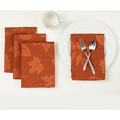Benson Mills Harvest Legacy Damast-Stoffservietten für Herbst, Ernte und Thanksgiving Tischdecken (rost/gebranntes Orange, 45,7 x 45,7 cm, 4 Stück) Benson Mills Harvest Legacy Damast-Stoffservietten für Herbst, Ernte und Thanksgiving Tischdecken (rost/gebranntes Orange, 45,7 x 45,7 cm, 4 Stück)