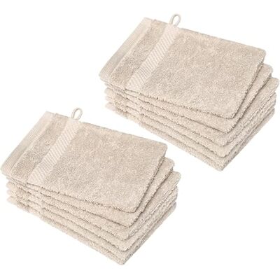 Dyckhoff Waschhandschuh Planet, 12er Set, 100% Baumwolle, Sand 16x21cm, 450 g/m², Frottierserie, hochwertige Qualität, lebendige Farbe, perfekt für Zuhause Dyckhoff Waschhandschuh Planet, 12er Set, 100% Baumwolle, Sand 16x21cm, 450 g/m², Frottierserie, hochwertige Qualität, lebendige Farbe, perfekt für Zuhause