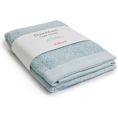 S. Oliver Luxus Frottee Duschtuch 70x140 cm hellblau 100% Baumwolle Großes Bad-Handtuch himmelblau, OEKO-TEX® zertifiziert, waschbar & weich, 600 g/m² dick, Aufhänger & Marken Logostick S. Oliver Luxus Frottee Duschtuch 70x140 cm hellblau 100% Baumwolle Großes Bad-Handtuch himmelblau, OEKO-TEX® zertifiziert, waschbar & weich, 600 g/m² dick, Aufhänger & Marken Logostick