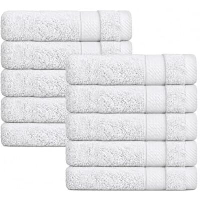 Class Home Collection Gästehandtücher 30x50, 10er Gästetuch-Set, Weiß 500 g/m² Frottee 100% Baumwolle Weich & saugstark Strapazierfähig Bordüre Aufhängeschlaufe OEKO-TEX® STANDARD 100 Class Home Collection Gästehandtücher 30x50, 10er Gästetuch-Set, Weiß 500 g/m² Frottee 100% Baumwolle Weich & saugstark Strapazierfähig Bordüre Aufhängeschlaufe OEKO-TEX® STANDARD 100