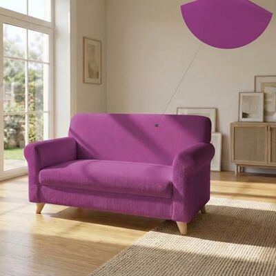 Italian Bed Linen Bielastischer Sofabezug für 2-Sitzer, ausziehbar von 130–170 cm, elastischer Sesselbezug mit geformten Armlehnen, waschbar, Fuchsia Italian Bed Linen Bielastischer Sofabezug für 2-Sitzer, ausziehbar von 130–170 cm, elastischer Sesselbezug mit geformten Armlehnen, waschbar, Fuchsia