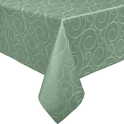 Erwin Müller Tischdecke, Tischwäsche Oberhausen, Jacquard Ranken Salbei Größe 150x300 cm pflegeleicht, bügelleicht, eckige Decken mit Kuvertsaum Erwin Müller Tischdecke, Tischwäsche Oberhausen, Jacquard Ranken Salbei Größe 150x300 cm pflegeleicht, bügelleicht, eckige Decken mit Kuvertsaum
