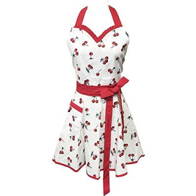 Wrapables Adjustable Flirty Hostess Gastronomie-Schürze, Baumwolle, Süßkirschen, One Size Wrapables Adjustable Flirty Hostess Gastronomie-Schürze, Baumwolle, Süßkirschen, One Size