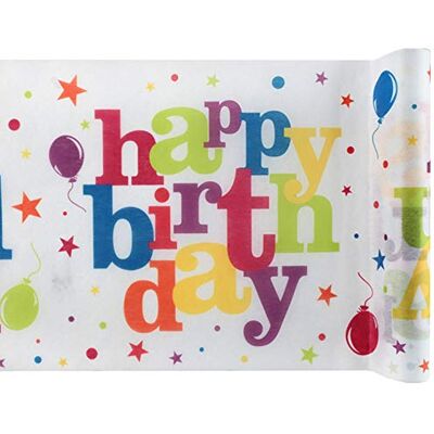 PAPSTAR WOOOOZY Tischläufer Happy Birthday bunt, 5m x 30 cm PAPSTAR WOOOOZY Tischläufer Happy Birthday bunt, 5m x 30 cm