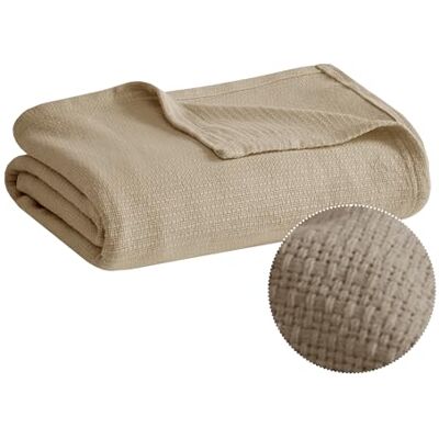 Madison Park Freshspun Korbgeflecht, luxuriöse Baumwolldecke, Khaki, 274,3 x 228,6 cm, King-Size, Korbgeflecht, Premium, weich, gemütlich, 100% Baumwolle, für Bett, Couch oder Sofa Madison Park Freshspun Korbgeflecht, luxuriöse Baumwolldecke, Khaki, 274,3 x 228,6 cm, King-Size, Korbgeflecht, Premium, weich, gemütlich, 100% Baumwolle, für Bett, Couch oder Sofa