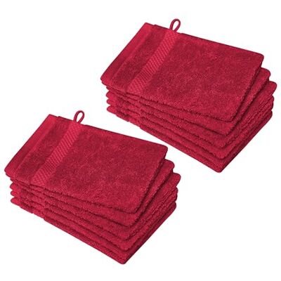 Dyckhoff Waschhandschuh Planet, 12er Set, 100% Baumwolle, rot 16x21cm, 450 g/m², Frottierserie, hochwertige Qualität, lebendige Farbe, perfekt für Zuhause Dyckhoff Waschhandschuh Planet, 12er Set, 100% Baumwolle, rot 16x21cm, 450 g/m², Frottierserie, hochwertige Qualität, lebendige Farbe, perfekt für Zuhause