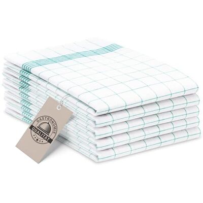 ZOLLNER 5er Set Geschirrtücher Baumwolle in 50x70 cm super saugstarke und langlebige Küchentücher waschbar bis 95°C – in türkis weiß kariert Gastronomiequalität Oeko Tex® Zertifiziert ZOLLNER 5er Set Geschirrtücher Baumwolle in 50x70 cm super saugstarke und langlebige Küchentücher waschbar bis 95°C – in türkis weiß kariert Gastronomiequalität Oeko Tex® Zertifiziert
