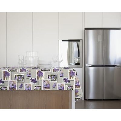 GEMITEX Traditionelle Tischdecke, Plüsch, gewachst, wasserdicht und schmutzabweisend, Dekor 4140 Provence Lavendel, ideal für rechteckige Tische für 10/12 Personen, 140 x 240 cm, hergestellt in GEMITEX Traditionelle Tischdecke, Plüsch, gewachst, wasserdicht und schmutzabweisend, Dekor 4140 Provence Lavendel, ideal für rechteckige Tische für 10/12 Personen, 140 x 240 cm, hergestellt in
