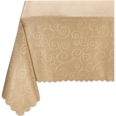 BEAUTEX Damast Tischdecke Ornamente eckig 130x160 Cappuccino bügelfrei edel fleckenabweisend, Lotuseffekt, formstabil, strapazierfähig, eleganter Glanz, hochwertige Tischwäsche für Alltag & Anlass BEAUTEX Damast Tischdecke Ornamente eckig 130x160 Cappuccino bügelfrei edel fleckenabweisend, Lotuseffekt, formstabil, strapazierfähig, eleganter Glanz, hochwertige Tischwäsche für Alltag & Anlass
