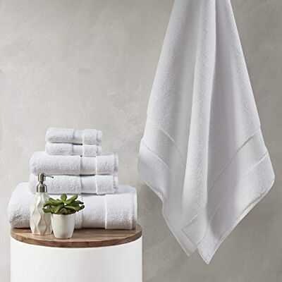 Madison Park Signature Splendor Luxus-Handtuch-Set aus 100% Baumwolle, 1000 g/m², Hotelqualität, kein Verdrehen, sehr saugfähig, schnell trocknend, inklusive 2 für Dusche, Weiß, 6-teilig Madison Park Signature Splendor Luxus-Handtuch-Set aus 100% Baumwolle, 1000 g/m², Hotelqualität, kein Verdrehen, sehr saugfähig, schnell trocknend, inklusive 2 für Dusche, Weiß, 6-teilig