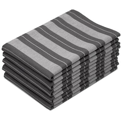 ZOLLNER 5er Set Geschirrtücher Baumwolle in 50x70 cm saugstarke und strapazierfähige Küchentücher waschbar bis 60°C – in Graphit gestreift Gastronomiequalität Oeko Tex® Zertifiziert ZOLLNER 5er Set Geschirrtücher Baumwolle in 50x70 cm saugstarke und strapazierfähige Küchentücher waschbar bis 60°C – in Graphit gestreift Gastronomiequalität Oeko Tex® Zertifiziert
