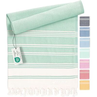 Fit-Flip Hamamtuch aus 100% Baumwolle saugfähig und schnelltrocknend Aqua, 100x200cm Diamond, türkisches Saunatuch, Strandtuch, Duschtuch, Badetuch, Yogatuch Fit-Flip Hamamtuch aus 100% Baumwolle saugfähig und schnelltrocknend Aqua, 100x200cm Diamond, türkisches Saunatuch, Strandtuch, Duschtuch, Badetuch, Yogatuch
