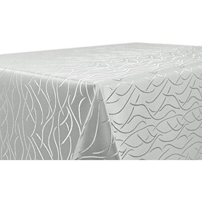 BEAUTEX Damast Tischdecke Jacquard rund 160 Silber bügelfrei Streifen edel, pflegeleicht, formstabil, strapazierfähig, eleganter Glanz, hochwertige Webstruktur für Alltag, Feste und Gastronomie BEAUTEX Damast Tischdecke Jacquard rund 160 Silber bügelfrei Streifen edel, pflegeleicht, formstabil, strapazierfähig, eleganter Glanz, hochwertige Webstruktur für Alltag, Feste und Gastronomie