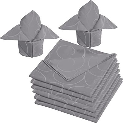 Erwin Müller Stoff-Serviette Oberhausen 8er- Pack, Jacquard Ranken grau Größe 50x50 cm pflegeleicht, bügelleicht Erwin Müller Stoff-Serviette Oberhausen 8er- Pack, Jacquard Ranken grau Größe 50x50 cm pflegeleicht, bügelleicht
