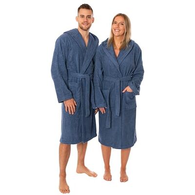 Lavea ® Mexico Bademantel Damen und Herren 100% Baumwolle, weicher Frottee Morgenmantel Damen mit Kapuze, saugstark, hautfreundlich und pflegeleicht – Ideal für Sauna Lavea ® Mexico Bademantel Damen und Herren 100% Baumwolle, weicher Frottee Morgenmantel Damen mit Kapuze, saugstark, hautfreundlich und pflegeleicht – Ideal für Sauna