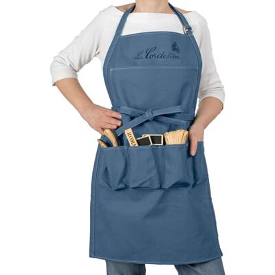 La cordeline Unisex Schürze mit mehreren Taschen, verstellbar, Farbe Blau, für Garten, Küche, Basteln La cordeline Unisex Schürze mit mehreren Taschen, verstellbar, Farbe Blau, für Garten, Küche, Basteln
