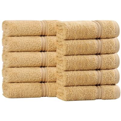 Superior NS Towel Parent Handtuch-Set, Baumwolle, Gold, Washcloth (10-Pack), 10 Superior NS Towel Parent Handtuch-Set, Baumwolle, Gold, Washcloth (10-Pack), 10