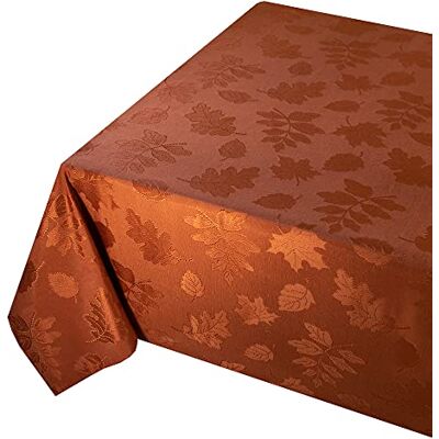 Benson Mills Harvest Legacy Damast-Tischdecke für Herbst, Ernte und Erntedankfest, 132,1 x 132,1 cm, quadratisch, rostfarben/gebranntes Orange Benson Mills Harvest Legacy Damast-Tischdecke für Herbst, Ernte und Erntedankfest, 132,1 x 132,1 cm, quadratisch, rostfarben/gebranntes Orange