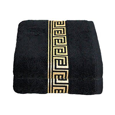 Julie Julsen 2er Pack Saunatücher Reine Baumwolle Qualität 600 GSM Saunatuch Strandtuch Schwarz-Gold 80 x 200 cm Julie Julsen 2er Pack Saunatücher Reine Baumwolle Qualität 600 GSM Saunatuch Strandtuch Schwarz-Gold 80 x 200 cm