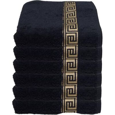 Julie Julsen 6er Pack Handtuch 23 Farben erhältlich weich und saugstark 600gsm Öko Tex 50 x 100 cm Schwarz-Gold Julie Julsen 6er Pack Handtuch 23 Farben erhältlich weich und saugstark 600gsm Öko Tex 50 x 100 cm Schwarz-Gold