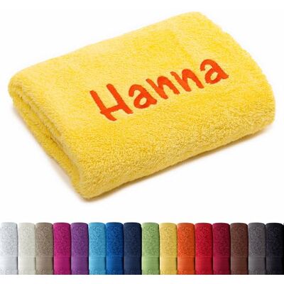AR Line Besticken Sie Handtuch mit Namen oder mit Wunschtext Bestickt, Gästetuch (30x50cm) in Gelb AR Line Besticken Sie Handtuch mit Namen oder mit Wunschtext Bestickt, Gästetuch (30x50cm) in Gelb