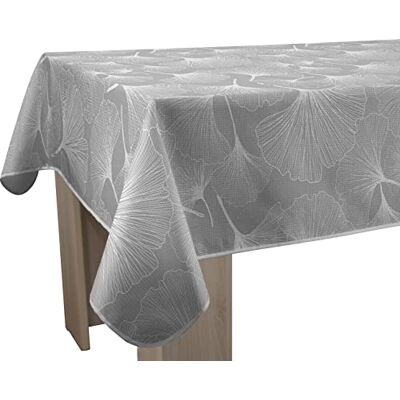 Le linge de Jules Biloba schmutzabweisende Tischdecke – rechteckig, 150 x 240 cm, Grau, Weiß Le linge de Jules Biloba schmutzabweisende Tischdecke – rechteckig, 150 x 240 cm, Grau, Weiß