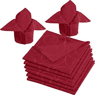 Erwin Müller Stoff-Serviette Oberhausen 8er- Pack, Jacquard Ranken Rubin Größe 50x50 cm pflegeleicht, bügelleicht Erwin Müller Stoff-Serviette Oberhausen 8er- Pack, Jacquard Ranken Rubin Größe 50x50 cm pflegeleicht, bügelleicht