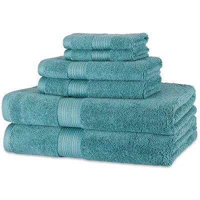 Amazon Handtücher Set 6-teilig, 100% Bio-Baumwolle Ausbleichbeständig Weich, 2 Badetücher + 2 Handtücher + 2 Waschlappen, Blaugrün Amazon Handtücher Set 6-teilig, 100% Bio-Baumwolle Ausbleichbeständig Weich, 2 Badetücher + 2 Handtücher + 2 Waschlappen, Blaugrün