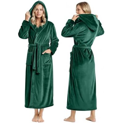 NY Threads Frauen Fleece Kapuzen-Bademantel Plüsch Lange Robe, Grün, Medium NY Threads Frauen Fleece Kapuzen-Bademantel Plüsch Lange Robe, Grün, Medium