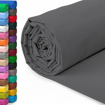 A-Express 100% Baumwollstoff 150 cm (60 Zoll) Breit – Uni Baumwoll stoff Meterware Ideal für Patchwork, Nähen, Vorhang, Futter, Bettwäsche, Schneiderei, Kissenbezüge Dunkelgrau 5 Meter A-Express 100% Baumwollstoff 150 cm (60 Zoll) Breit – Uni Baumwoll stoff Meterware Ideal für Patchwork, Nähen, Vorhang, Futter, Bettwäsche, Schneiderei, Kissenbezüge Dunkelgrau 5 Meter