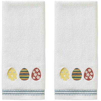 SKL Home Handtuch mit Ostereier-Linie, 2-teiliges Set für Bad/Küche/Bar & Geschenk, Weiß SKL Home Handtuch mit Ostereier-Linie, 2-teiliges Set für Bad/Küche/Bar & Geschenk, Weiß