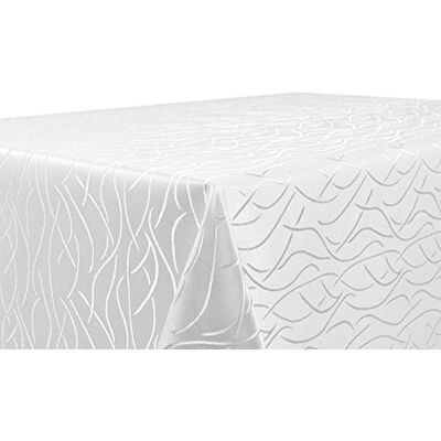 BEAUTEX Damast Tischdecke Jacquard rund 160 Weiß bügelfrei Streifen edel, pflegeleicht, formstabil, strapazierfähig, eleganter Glanz, hochwertige Webstruktur für Alltag, Feste und Gastronomie BEAUTEX Damast Tischdecke Jacquard rund 160 Weiß bügelfrei Streifen edel, pflegeleicht, formstabil, strapazierfähig, eleganter Glanz, hochwertige Webstruktur für Alltag, Feste und Gastronomie